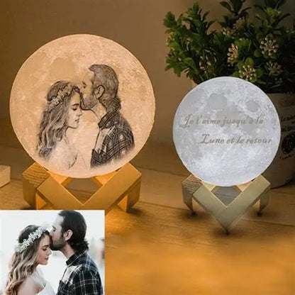 LAMPE LUNE 3D PERSONNALISABLE AVEC PHOTO ET TEXTE