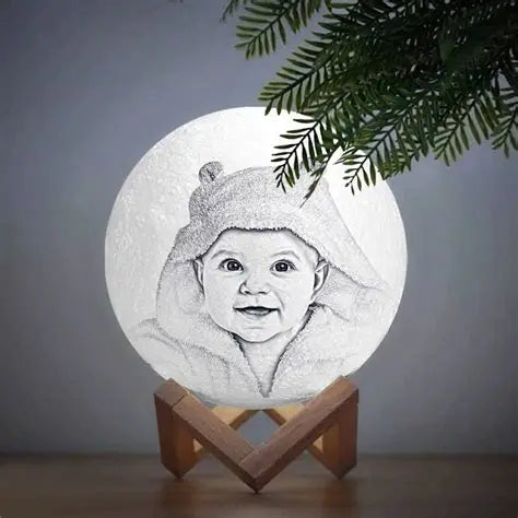 LAMPE LUNE 3D PERSONNALISABLE AVEC PHOTO ET TEXTE