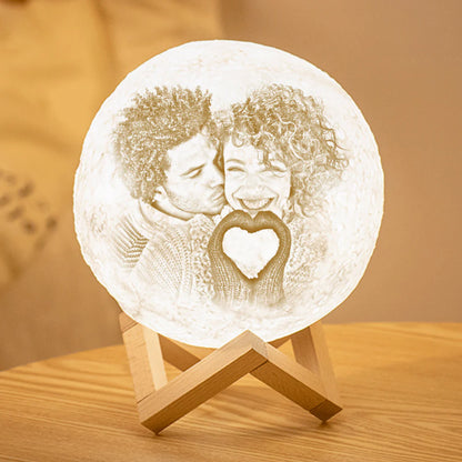 LAMPE LUNE 3D PERSONNALISABLE AVEC PHOTO ET TEXTE