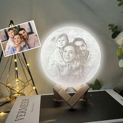 LAMPE LUNE 3D PERSONNALISABLE AVEC PHOTO ET TEXTE