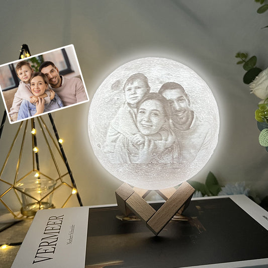 LAMPE LUNE 3D PERSONNALISABLE AVEC PHOTO ET TEXTE