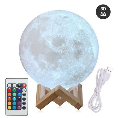 LAMPE LUNE 3D PERSONNALISABLE AVEC PHOTO ET TEXTE
